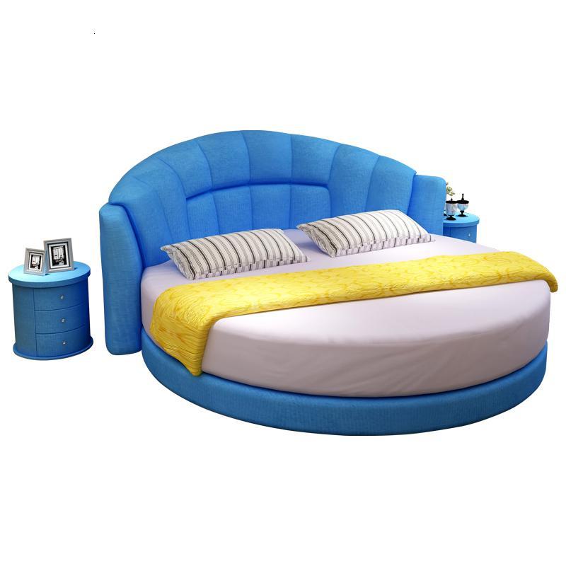 圆床双人床圆形床现代简约公主床婚床情侣电动床情趣宾馆主题软包