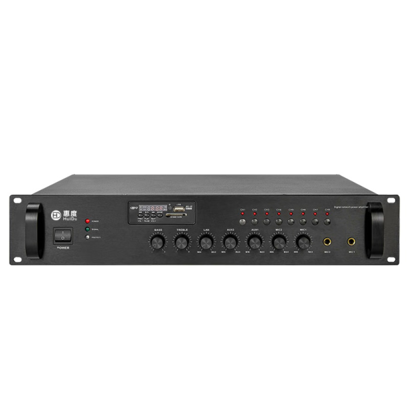 惠度(HuiDu)IP-SX120P专业8分区MP3蓝牙网络功率放大器DSP高保真数字定压公共广播商场单位公园车站会场大