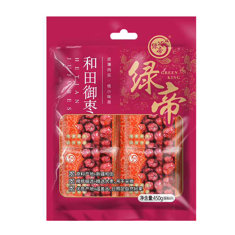 绿帝御枣软糯香甜果皮光滑自然枣香果肉饱满绵密大小均匀和田450g
