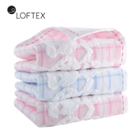 亚光(LOFTEX)毛巾家纺纯棉提花卡通柔软吸水儿童花花乐园童巾 4条装 混色 42g/条 26*48cm 666704