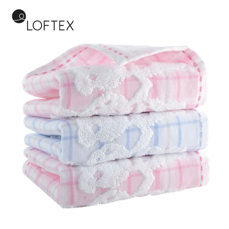 亚光(LOFTEX)毛巾家纺纯棉提花卡通柔软吸水儿童花花乐园童巾 4条装 混色 42g/条 26*48cm 666704