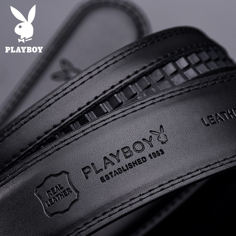 花花公子皮带男士年轻人真皮裤带自动扣腰带青年牛皮韩版个性自潮高清大图