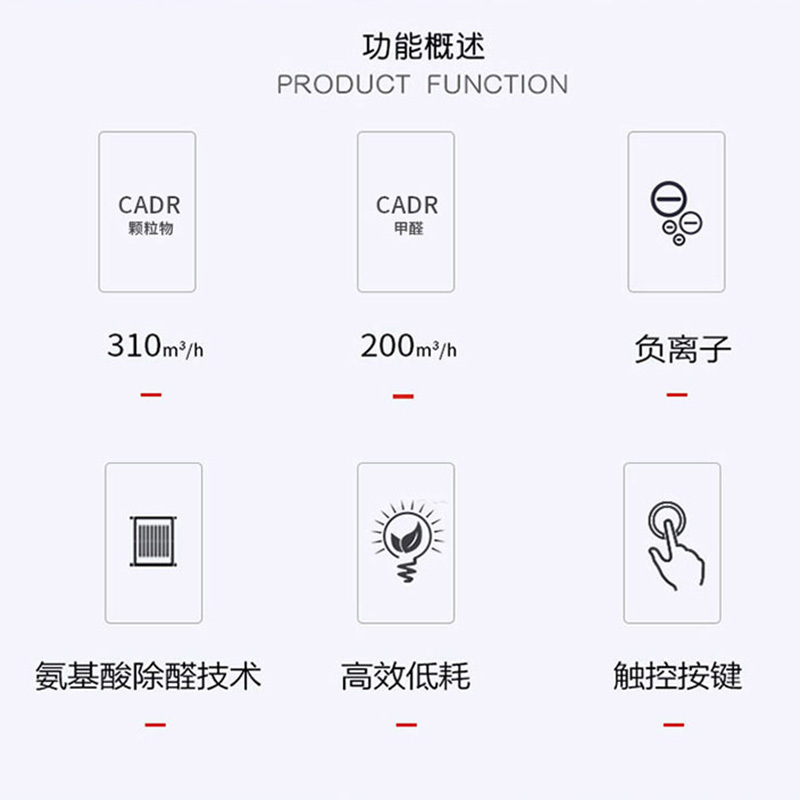 海尔空气净化器KJ320F-HCA除甲醛型高效低耗触控按键