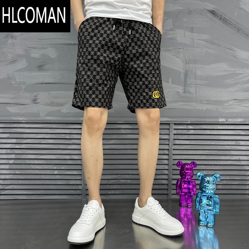HLCOMAN夏季新款潮牌轻奢时尚潮流印花沙滩五分速干男士薄款百搭休闲短裤高清大图