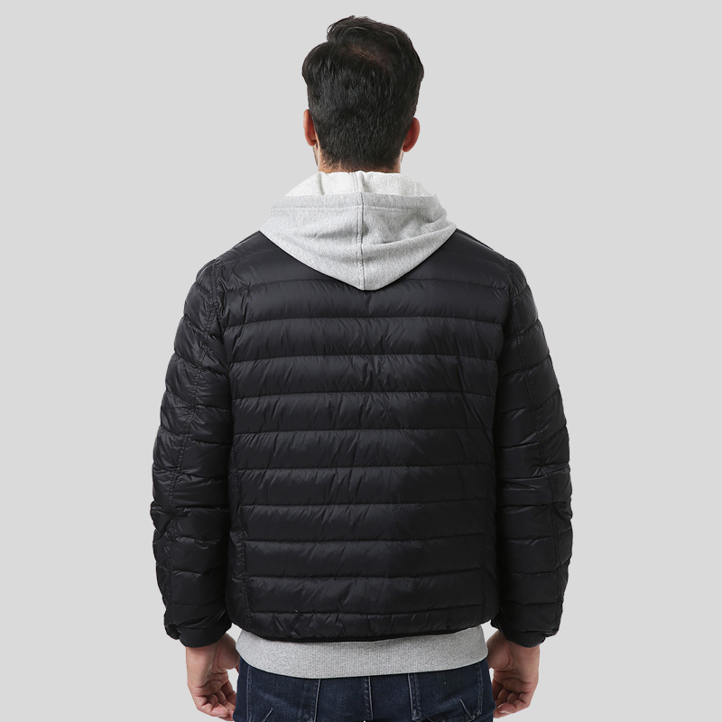 luxurylane男士羽绒服轻薄两面穿白鸭绒羽绒服