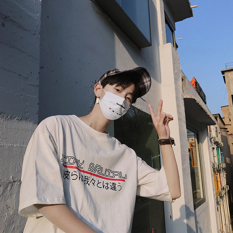 夏款男士短袖圆领T恤上衣时尚半截袖青少年韩版体恤BF风男装半袖
