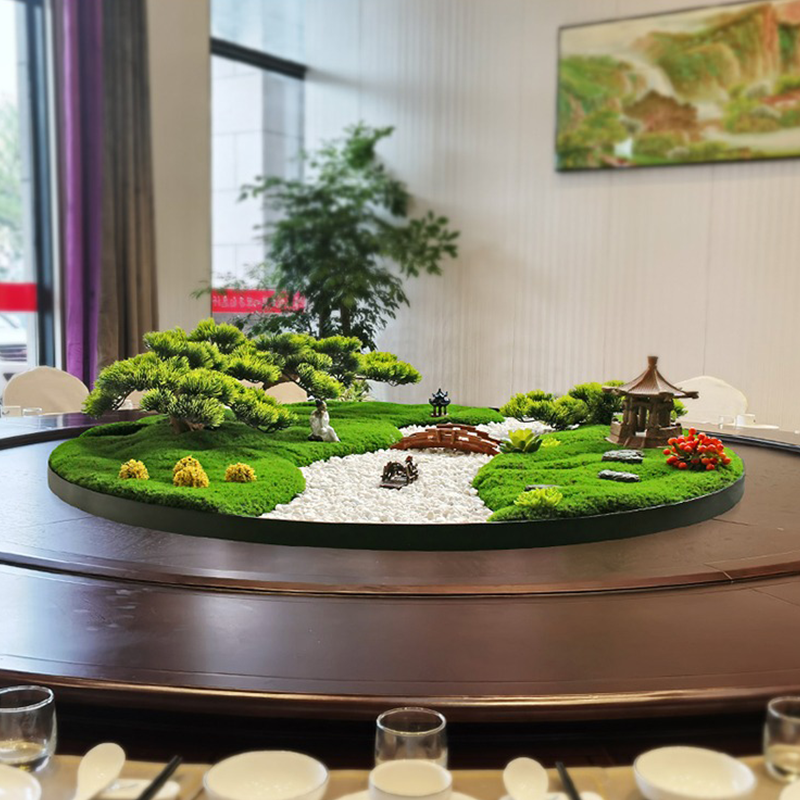 方解实(FANGJIESHI) 圆桌中心摆台 直径500mm 酒店迎客松微景观装饰