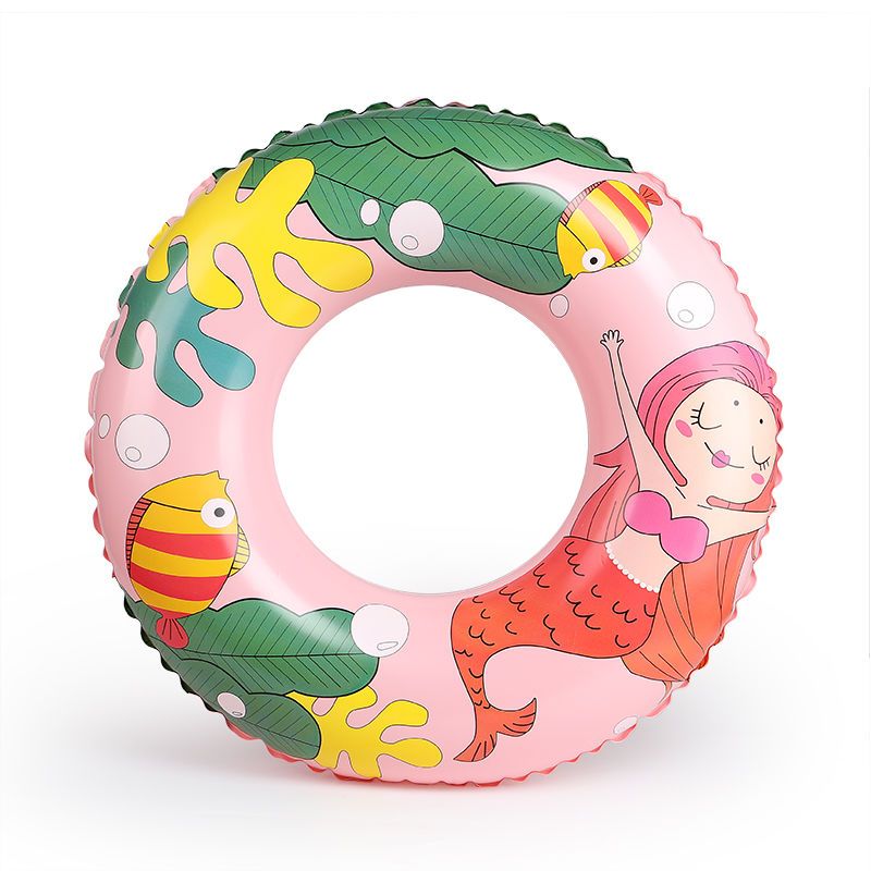 儿童男女宝宝圆形星条旗企鹅老虎兔子图案游泳圈美人鱼80建议82120斤