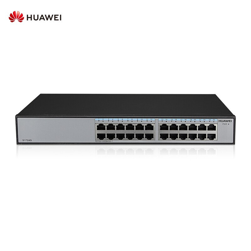华为(HUAWEI)企业级交换机 24口 千兆以太网 静音非网管桌面型简易作网络分线器办公室酒店学校 S1724G-AC