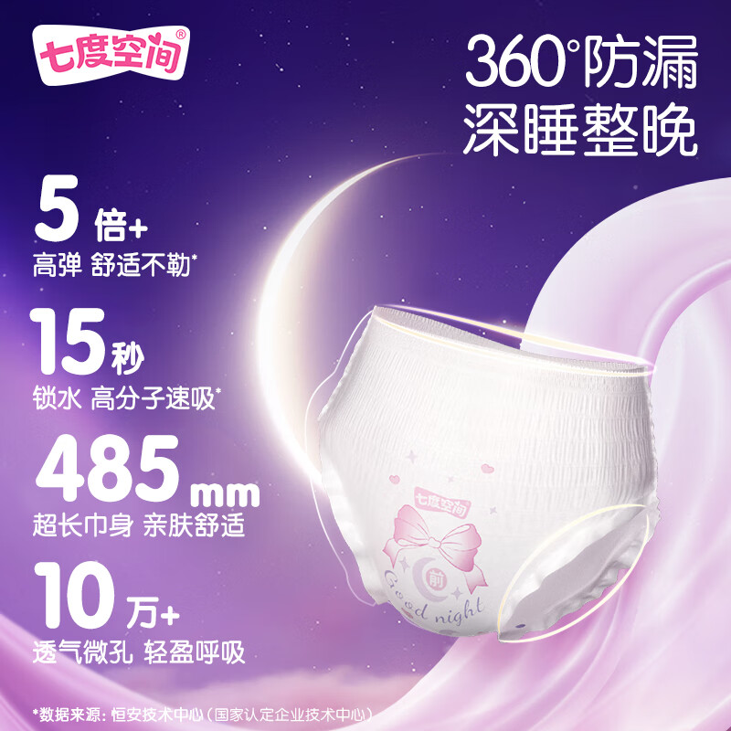 心相印七度空间少女萌睡裤M码4片装QKC8904 4条/包 L码高清大图