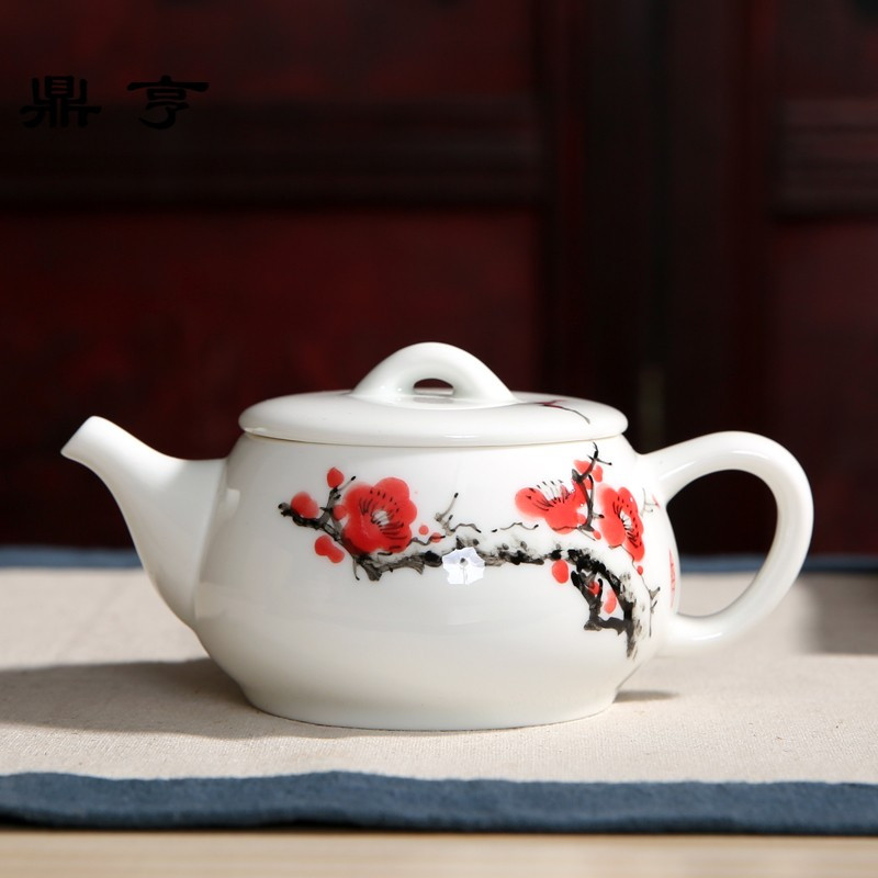 鼎亨茶壶陶瓷景德镇手绘青花瓷泡茶壶功夫茶具过滤泡茶器日式小单