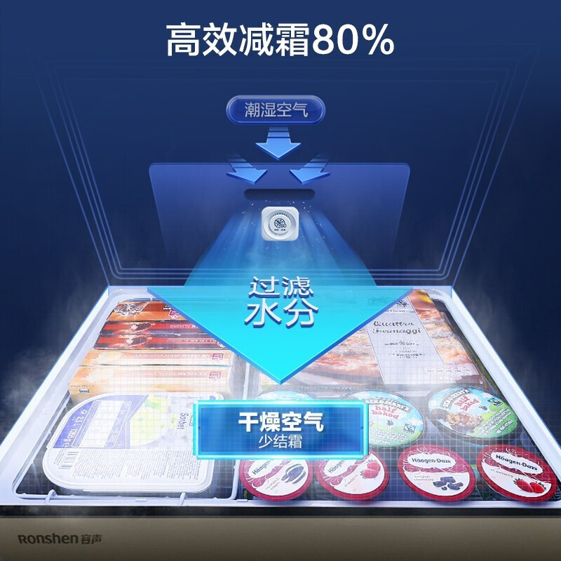 容声(Ronshen) 100升小型冷柜一级能效冰柜家用囤货节能低噪电脑控温冷冻冷藏转换单温柜 145升低霜冷柜[