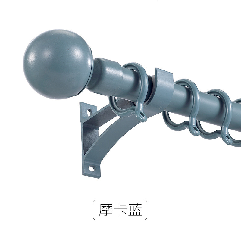 添福运 罗马杆窗帘杆加厚铝合金窗帘杆黑色白色罗马杆单杆双杆窗帘轨道单杆窗帘杆子支架侧装顶装窗帘支撑杆