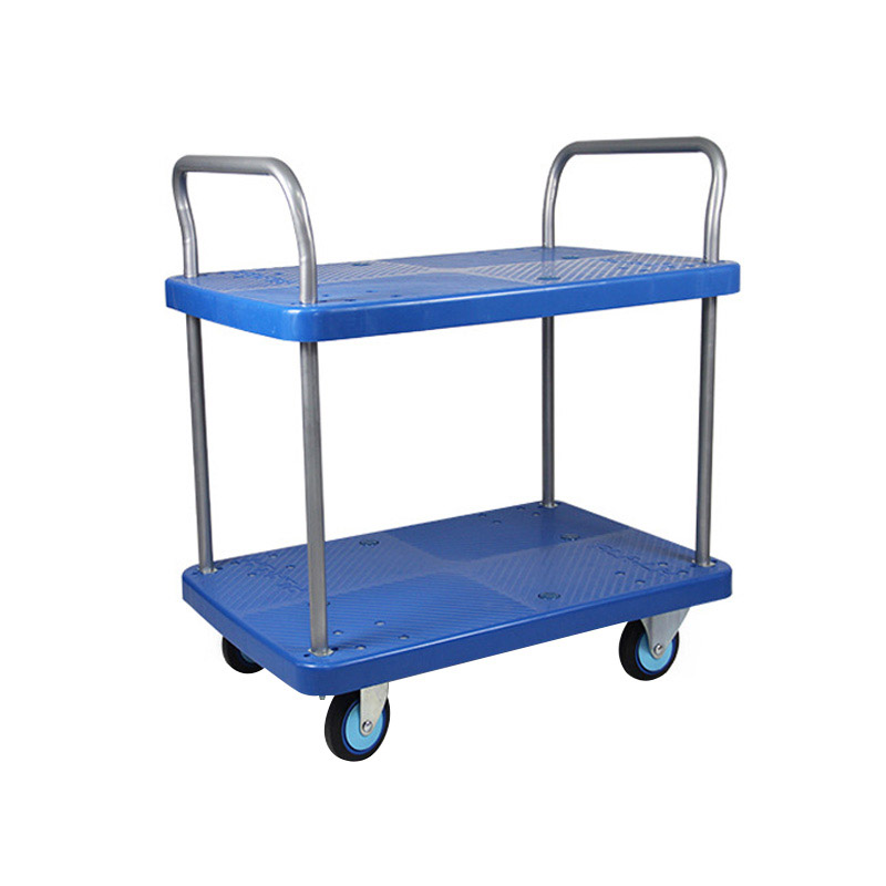 苏识 ZSHL-48 48*72cm蓝dan轮 双层护栏平板手推车 (计价单位:辆) 蓝色高清大图