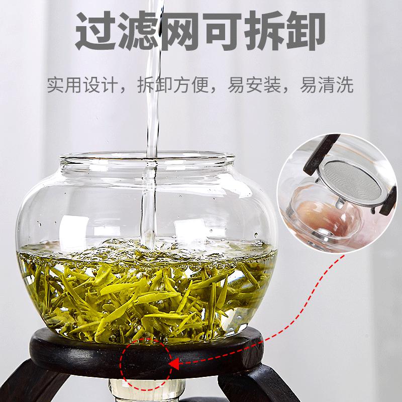 家柏饰(CORATED)玻璃半全自动茶具懒人泡茶器简约创意日式透明功夫茶杯套装Z高清大图