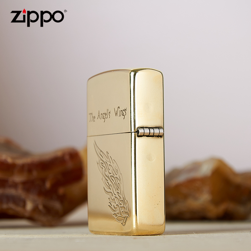 [苏宁自营]美国原装Zippo打火机正版芝宝正品纯铜翅膀天使之翼男士定制Zippo