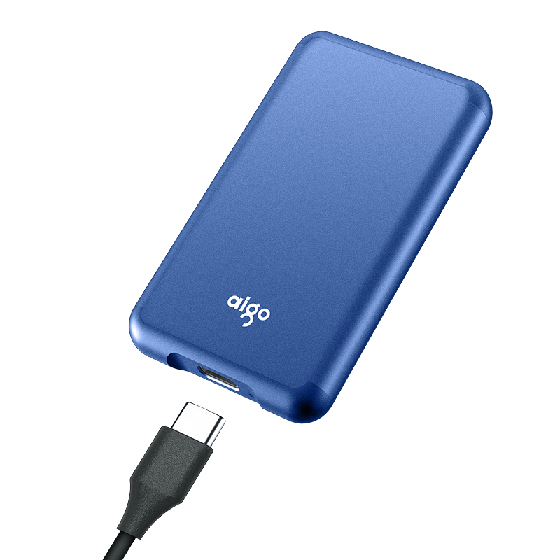 爱国者(aigo)S7 移动固态硬盘(PSSD) 2TB 蓝色 读速高达520MB/s USB 3.1 金属抗震防摔 高速传输 海量存储 多色可选