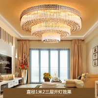 苏宁放心购 照明酒店大堂灯欧式吸顶灯LED水晶灯客厅灯圆形吸顶灯豪华大气水晶餐厅灯全屋灯具套餐组合卧室灯