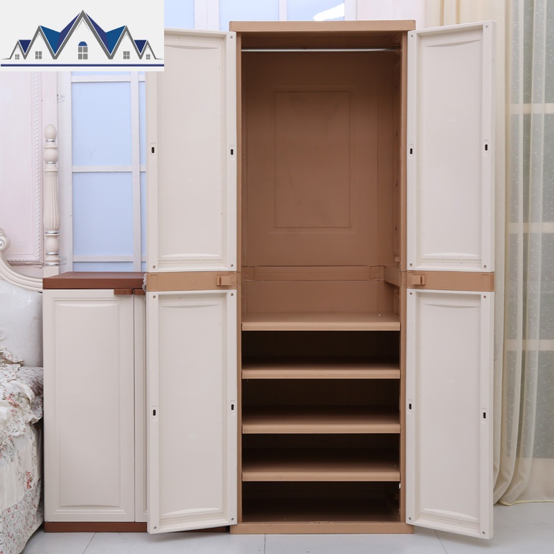 双桥加厚双开式宝宝衣柜橱塑料储物柜婴儿柜子整理柜儿童收纳柜 三维工匠高清大图