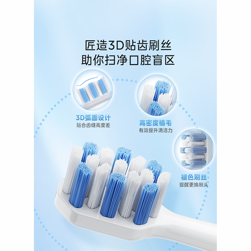 美的(Midea)成人软毛声波全自动防水感应式电动牙刷MC-AJ0101极地白高清大图
