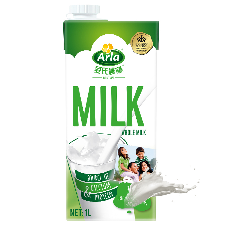 Arla爱氏晨曦 全脂纯牛奶1L*12盒整箱 德国进口