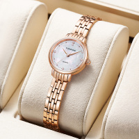 天王新品星辰系列时尚钢带女表珍珠母贝表盘优雅女士手表31275