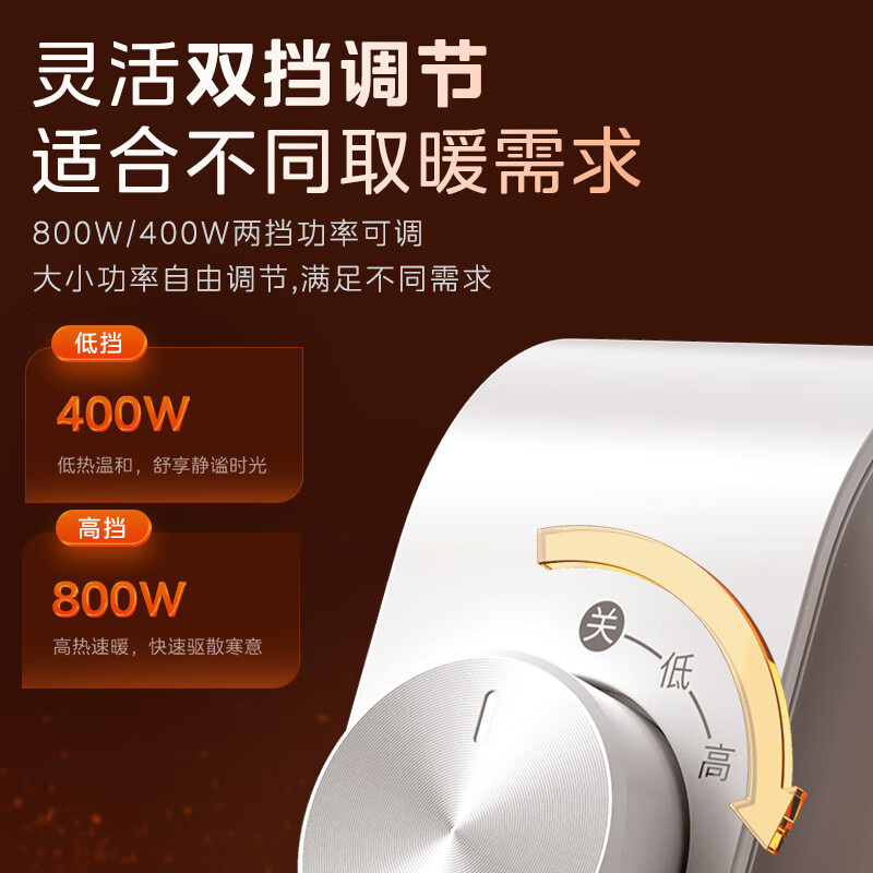 美的(Midea)远红外取暖器NPS-MH远红外取暖器3秒速热双管两挡安全保护暖风机高清大图