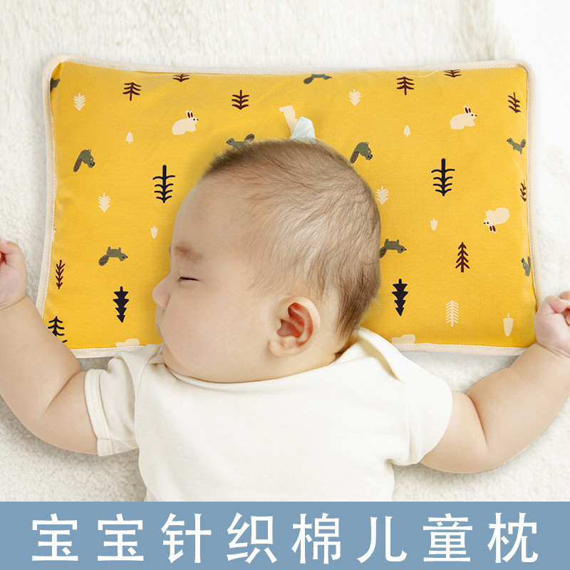 婴儿枕头四季通用枕芯透气吸汗决明子安神午睡枕纯棉枕套儿童枕头