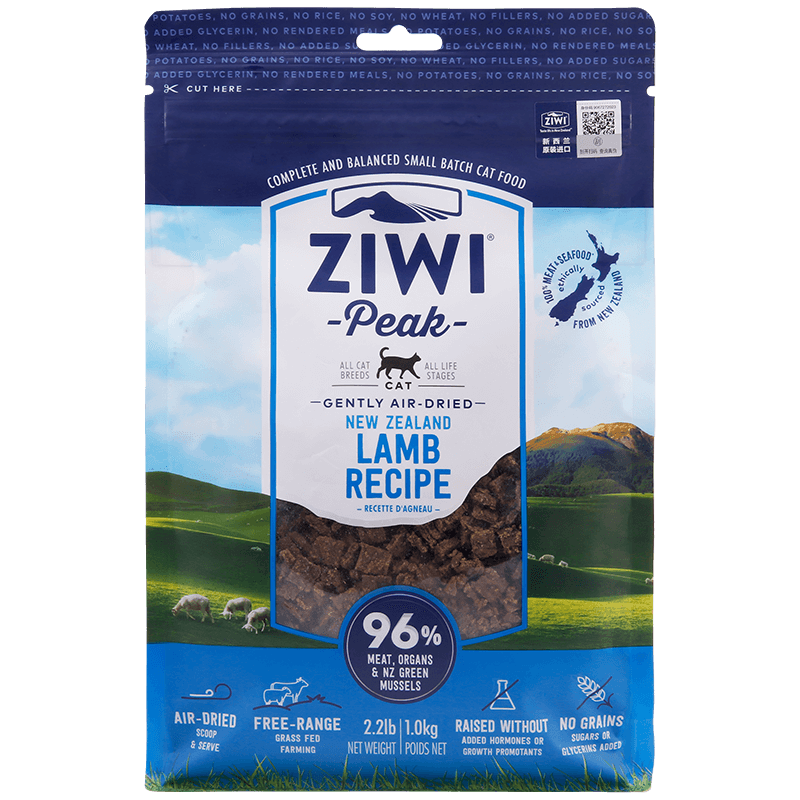 巅峰ZiwiPeak 羊肉配方风干猫宠物食品 400g新西兰进口风干肉粮猫粮