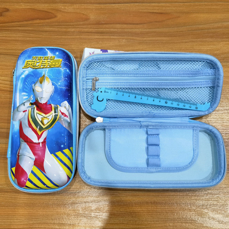 防水笔袋幼儿园小学生文具盒男女童笔盒奥特曼卡通eva儿童铅笔盒 特价正品立体光面奥特曼