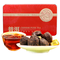 滇湘 普洱茶 云南普洱熟茶 原味普洱茶 小沱茶 迷你沱茶 4克/颗 每盒15颗60克 茶叶 黑茶