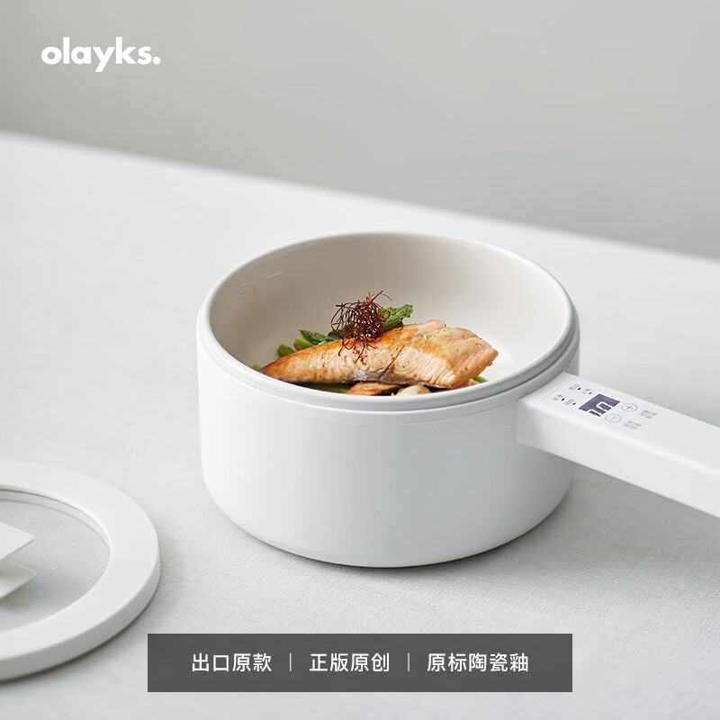 OLAYKS立时小白锅日韩电煮锅多功能一体小型电锅炒锅 2L 智能款 DZG00507