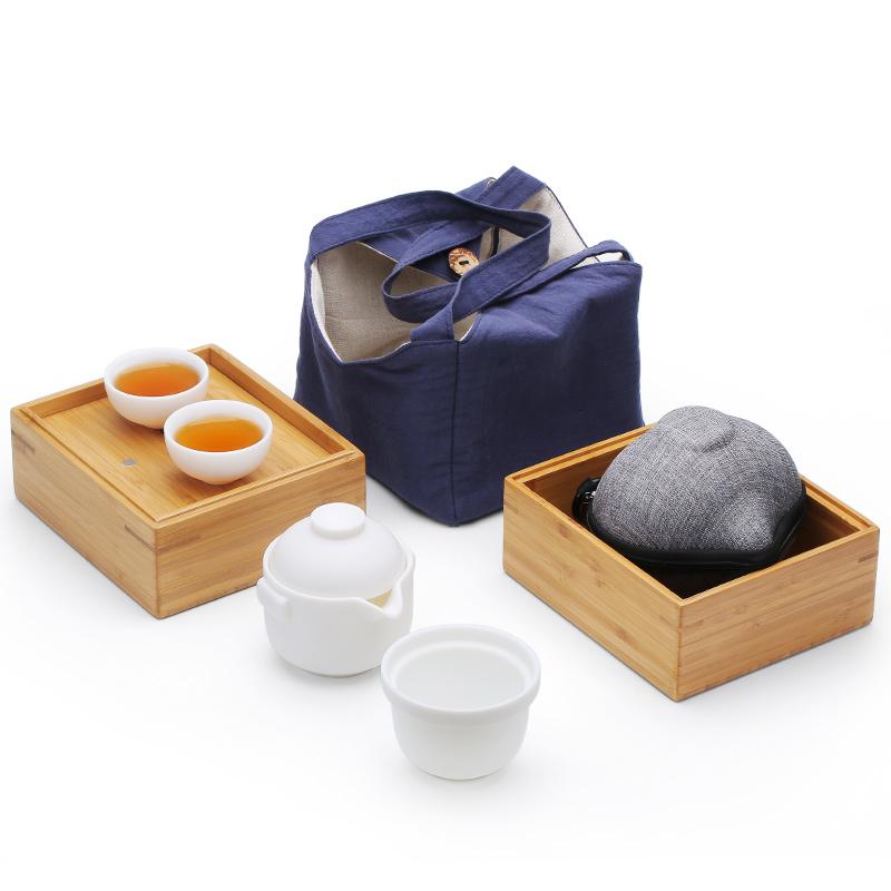 美帮汇德化白 多功能便携式包迷你茶具茶杯套装旅行陶瓷功夫茶壶快客杯高清大图