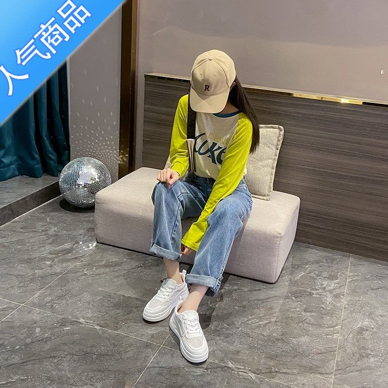 SUNTEK小白鞋女2023新款女鞋百搭鞋子夏季夏款透气网面夏天厚底休闲板鞋图片