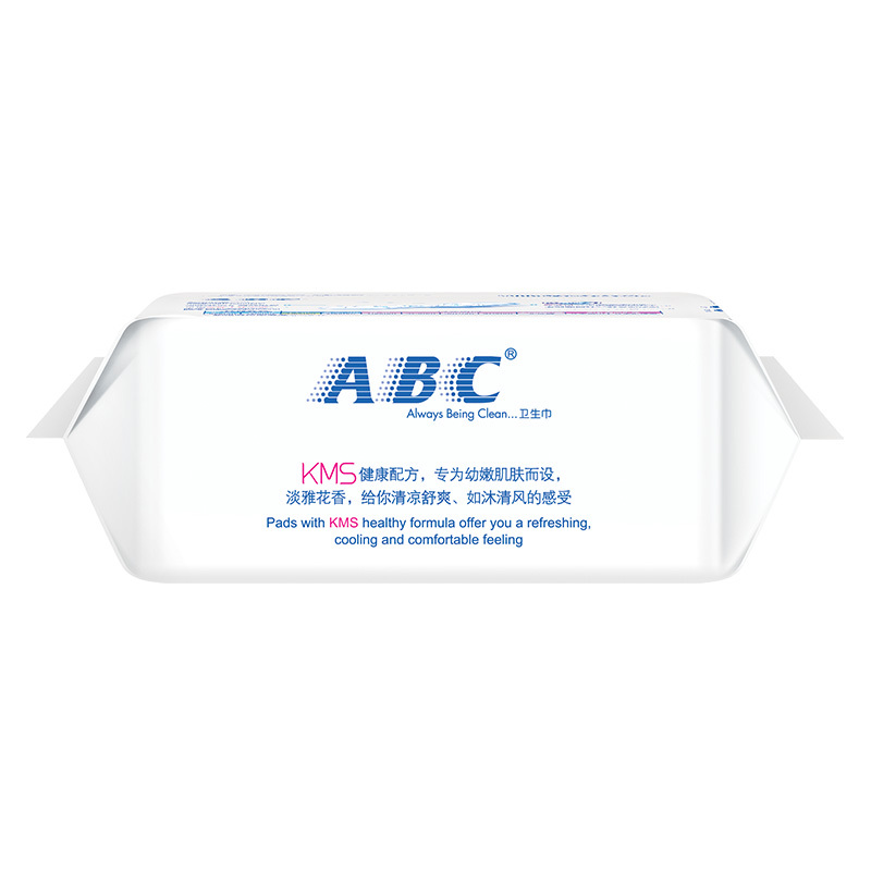 ABC卫生巾棉柔排湿表层轻透薄夜用280mm8片