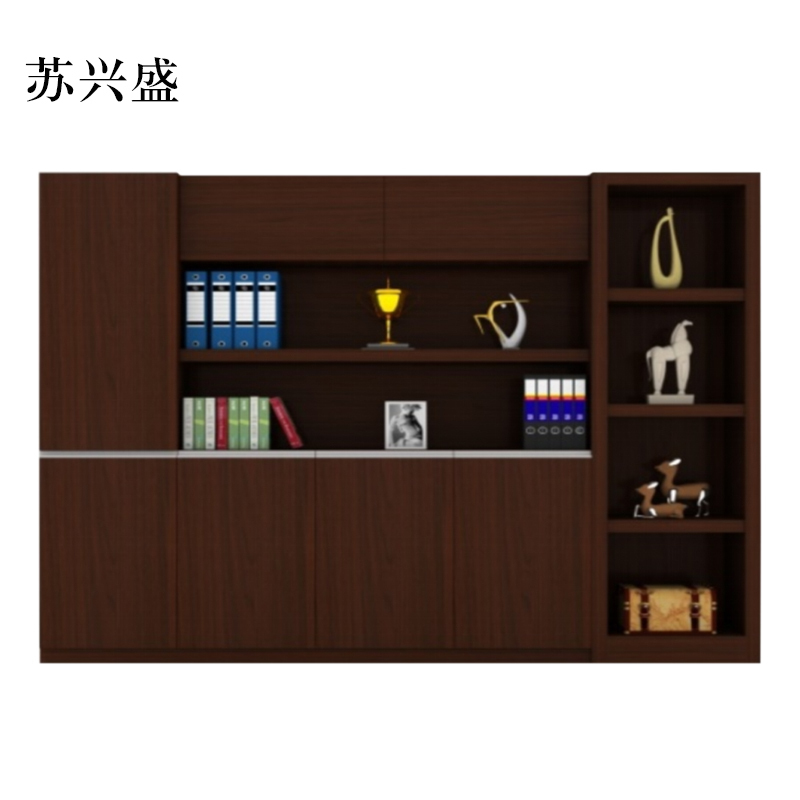 苏兴盛办公室文件柜书柜木质档案柜背景柜2350*400*2000mmB款[工厂现做 7天内发货]