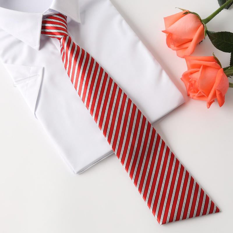 盛世曼尼女士领带领结条纹韩版商务ol正装红色男女同款职业装衬衫西装