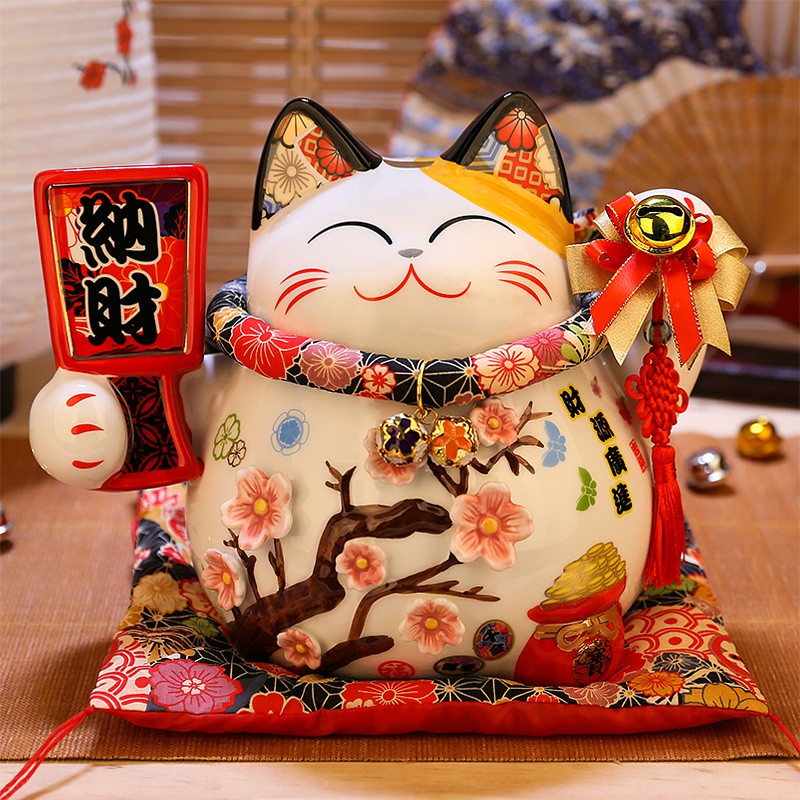 猫摆件开业店铺家居礼品日本发财猫大号储蓄存钱罐 三维工匠 生意兴隆猫