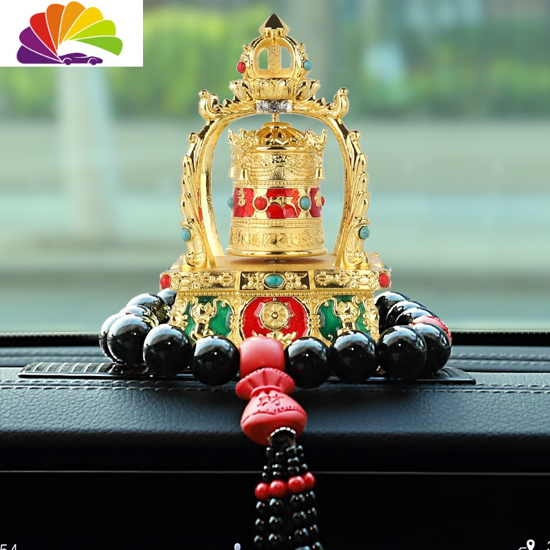 舒适主义车载太阳能转经筒汽车摆件车内西藏转经轮车内装饰用品四宝转