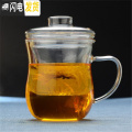 三维工匠耐热玻璃茶杯带把大容量泡茶水杯男女家用办公带盖套装咖啡牛奶杯 350ml美体杯