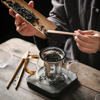 金镶玉 茶壶 玻璃壶功夫花茶壶 加厚耐热泡茶壶家用功夫茶具 黄把玻璃壶