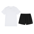 361°运动套装男夏季新款跑步健身锻炼服两件套662524002V S 本白/超级黑