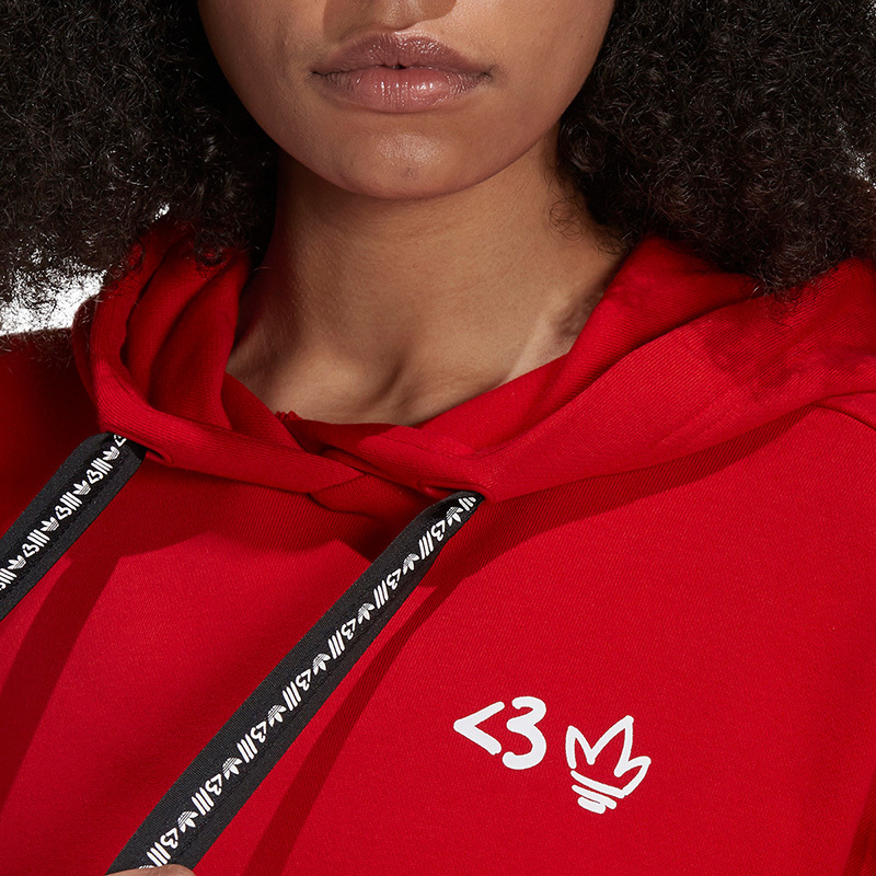 adidas阿迪达斯三叶草卫衣女装春秋季新款连帽运动套头衫h39035
