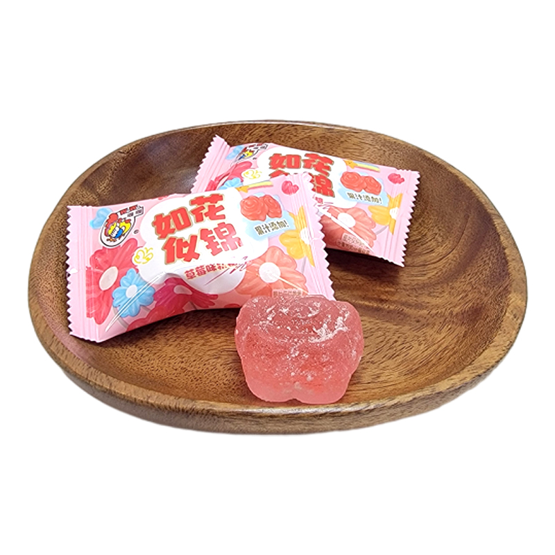 喔喔草莓味软糖散装250g婚庆结婚喜糖休闲零食品欢喜满心如花似锦高清大图