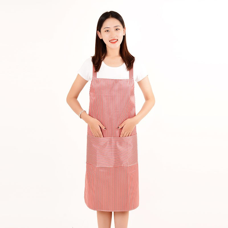 颜色随机围裙长款韩版过膝时尚全身防水防油牛津布厨房做饭背带罩衣