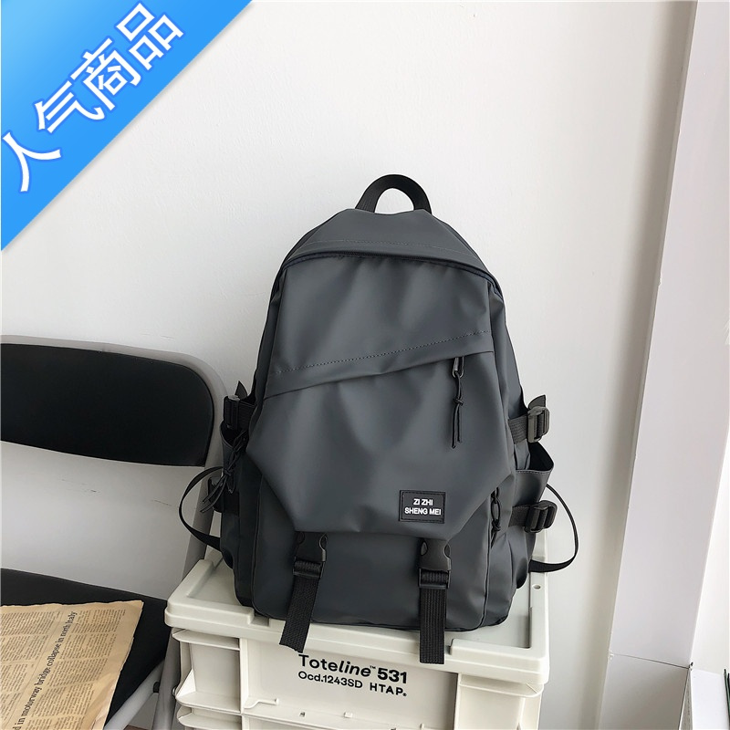 封后书包男大学生ins时尚潮流背包男士双肩包潮牌日系休闲简约电脑包