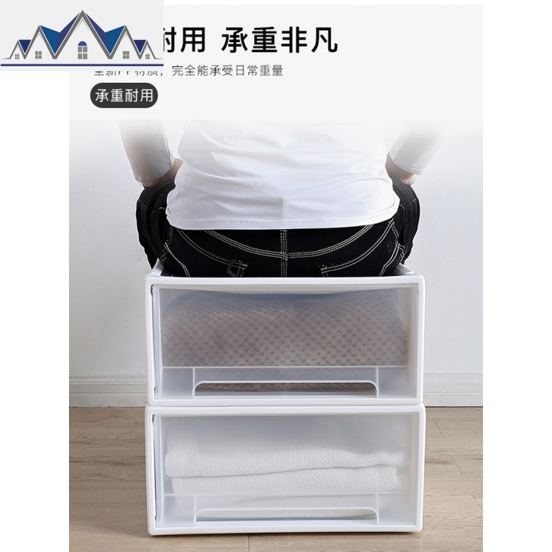抽屉式收纳箱塑料透明箱子衣服收拉箱储物箱衣物整理箱衣柜收纳盒 三维工匠高清大图
