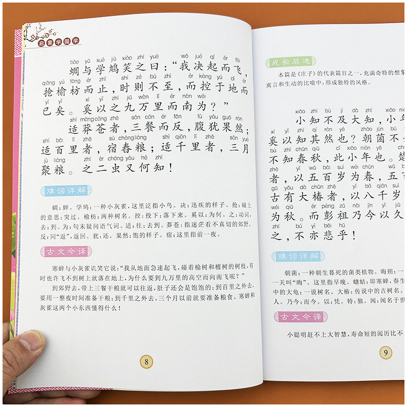 启蒙学国学 庄子 [正版]庄子启蒙国学经典儿童版启蒙诵读本杂篇有声读物精选全集幼儿园中大班庄子集释译文大字注音版绘本书