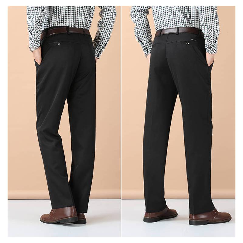 suntek免烫中年男装休闲裤宽松高腰休闲西裤中老年春秋夏款爸爸装长裤