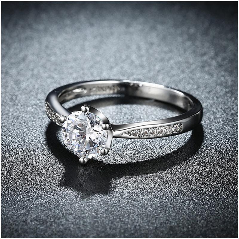R833-CCouple Love Gold Rings铂金订婚戒指男女钻石情侣简约日韩送女朋友七夕情人节礼物
